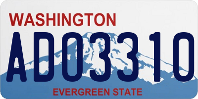 WA license plate ADO3310