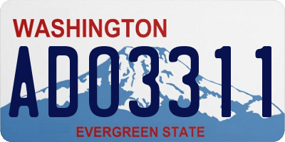 WA license plate ADO3311