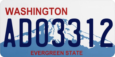 WA license plate ADO3312