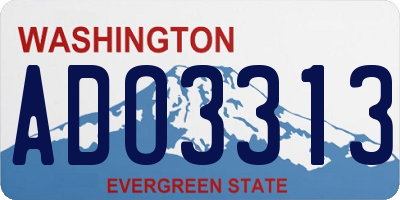 WA license plate ADO3313