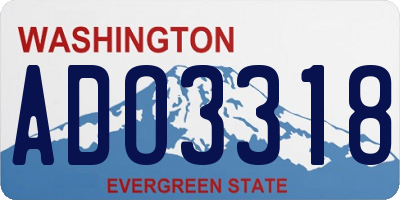 WA license plate ADO3318
