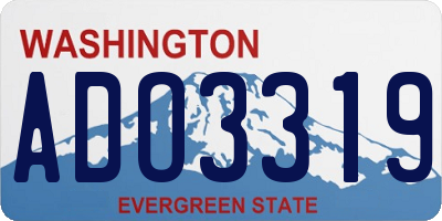 WA license plate ADO3319