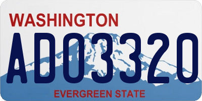 WA license plate ADO3320