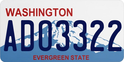 WA license plate ADO3322