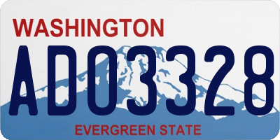 WA license plate ADO3328