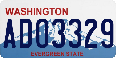 WA license plate ADO3329