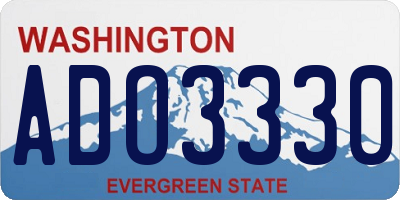WA license plate ADO3330