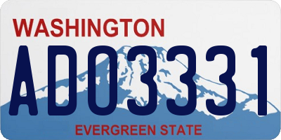 WA license plate ADO3331