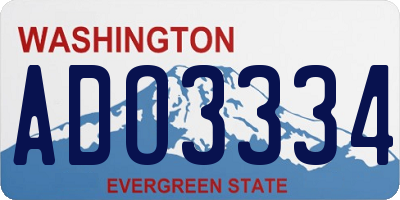 WA license plate ADO3334