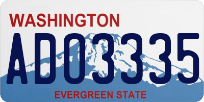 WA license plate ADO3335