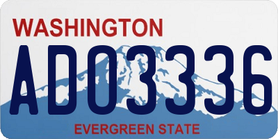 WA license plate ADO3336