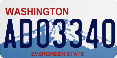 WA license plate ADO3340