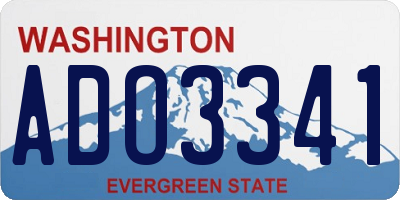 WA license plate ADO3341