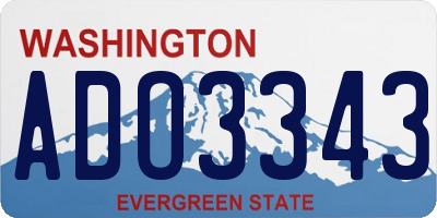 WA license plate ADO3343