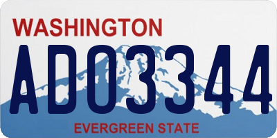 WA license plate ADO3344
