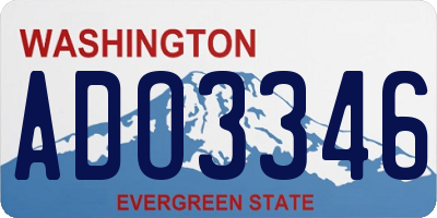 WA license plate ADO3346