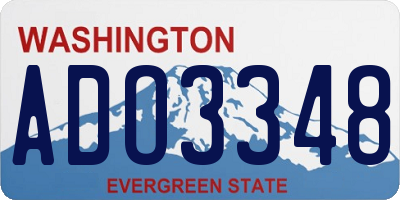 WA license plate ADO3348