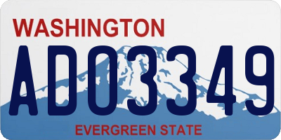 WA license plate ADO3349