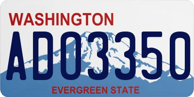 WA license plate ADO3350