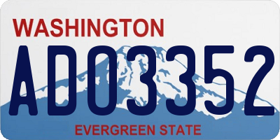 WA license plate ADO3352