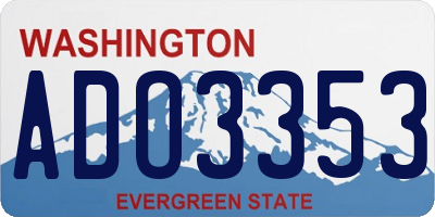 WA license plate ADO3353