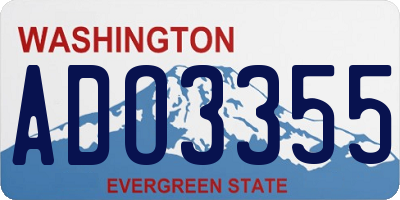 WA license plate ADO3355
