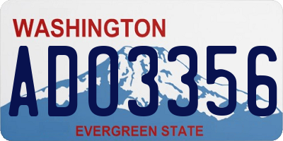 WA license plate ADO3356