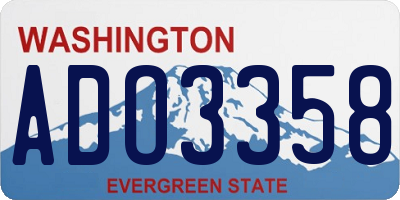 WA license plate ADO3358