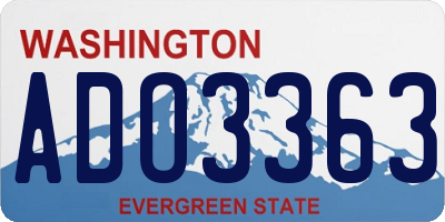 WA license plate ADO3363