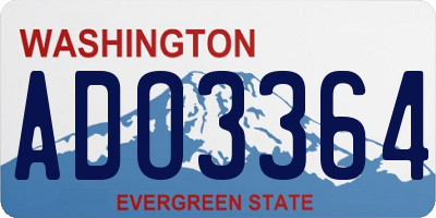 WA license plate ADO3364