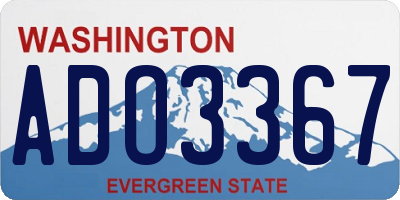 WA license plate ADO3367