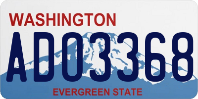 WA license plate ADO3368