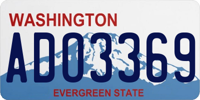 WA license plate ADO3369