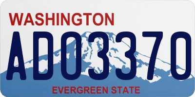 WA license plate ADO3370