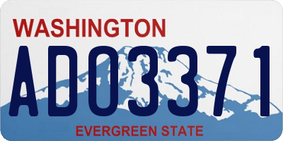 WA license plate ADO3371