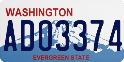 WA license plate ADO3374