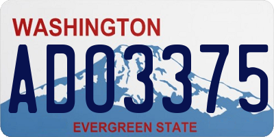 WA license plate ADO3375
