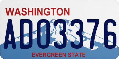 WA license plate ADO3376