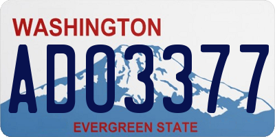 WA license plate ADO3377