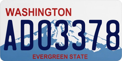 WA license plate ADO3378