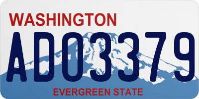 WA license plate ADO3379