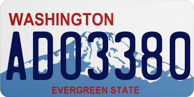 WA license plate ADO3380