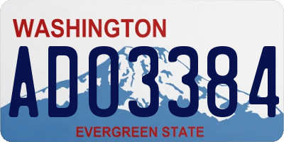 WA license plate ADO3384