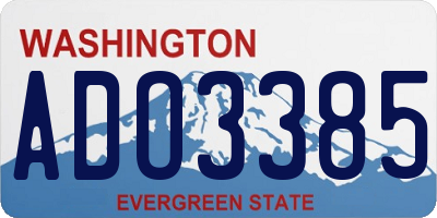 WA license plate ADO3385