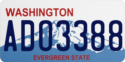 WA license plate ADO3388
