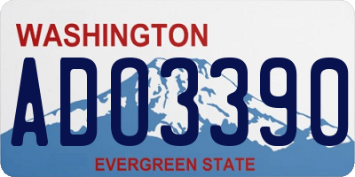 WA license plate ADO3390