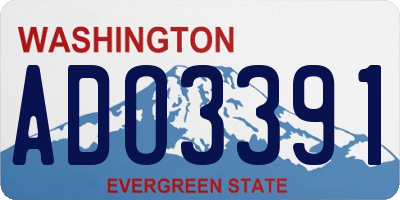 WA license plate ADO3391