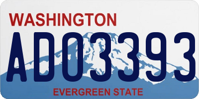 WA license plate ADO3393