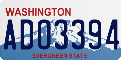 WA license plate ADO3394
