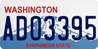 WA license plate ADO3395